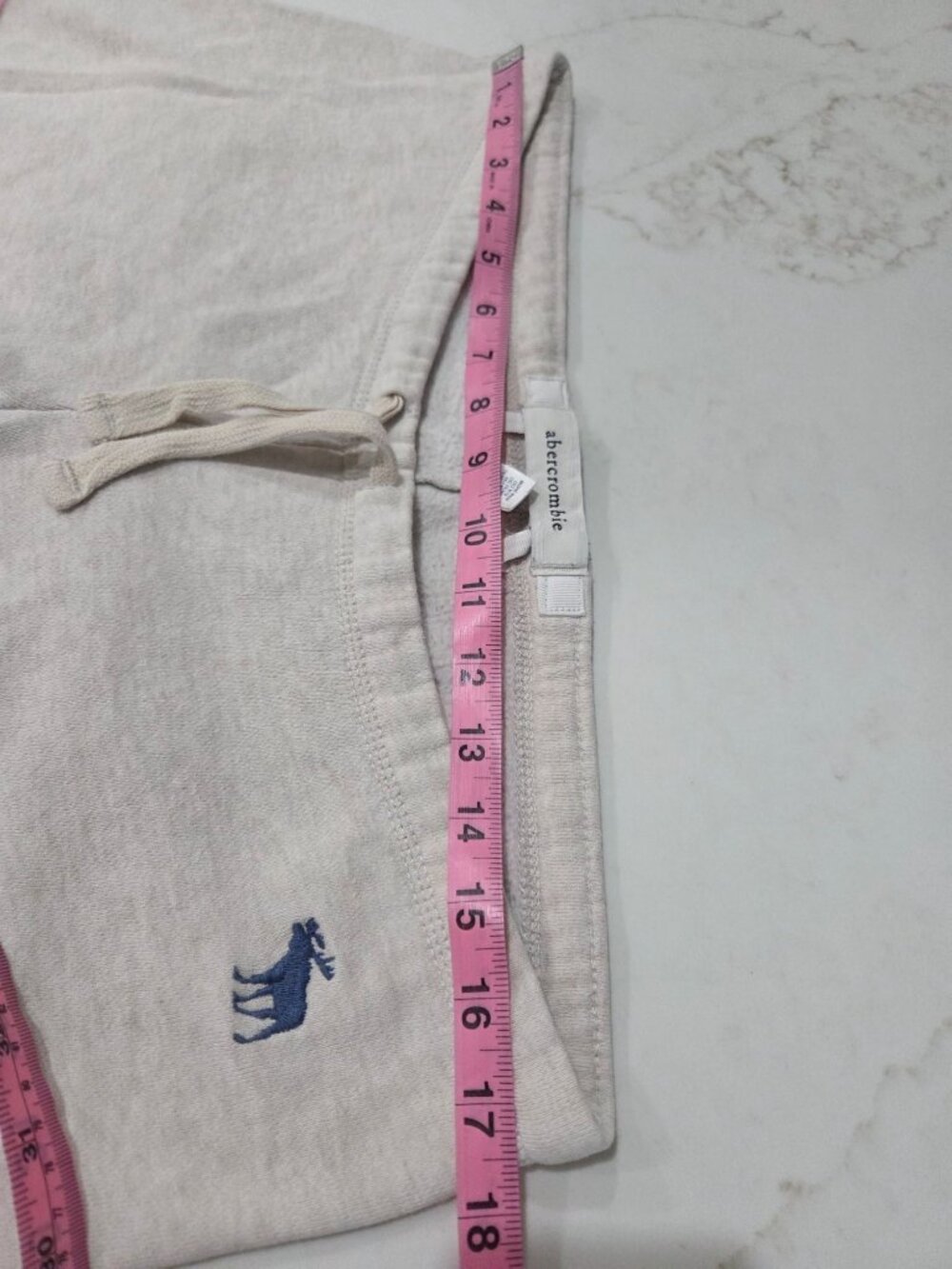 VTG Y2K 2003 Abercrombie & Fitch Cropped Sweatpants XL Grey Script Logo Butt - Picture 9 of 11